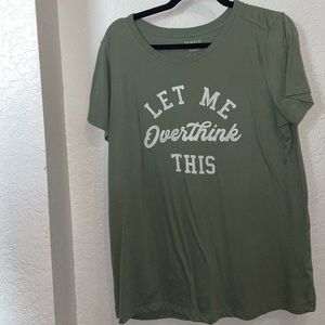 Torrid Let Me Overthink This Light Olive Green Crew Tee Size 0 L 12